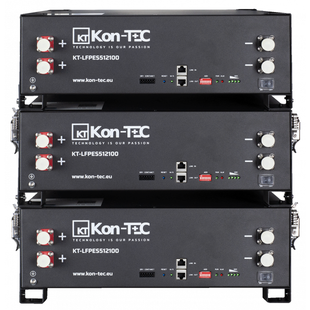 Części do układania w stos  - Niskonapięciowy magazyn energii Kon-TEC 5,2kWh 100Ah KT-LFPES512100 /rack, podłoga, ściana/ kompatybilny DEYE Victron
