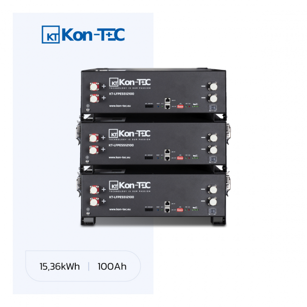 15kWh 51,2V niskonapięciowy magazyn energii Kon-TEC komplet do stosu - kompatybilny DEYE Victron - KT-LFPES512100